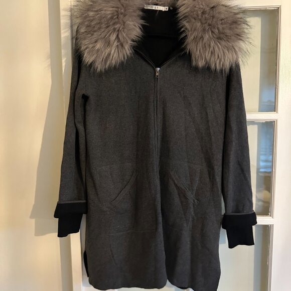Ost cardigan / jacket with removable faux fur collar - Picture 4 of 10